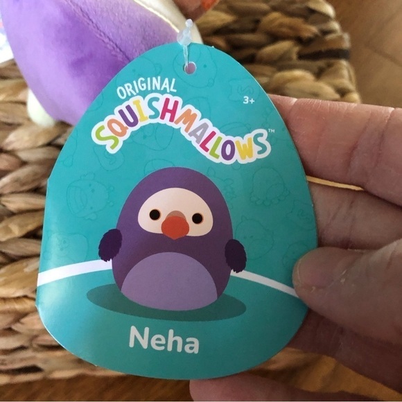 Squishmallows bag clip: Neha the purple DoDo Bird 3” - Picture 5 of 7
